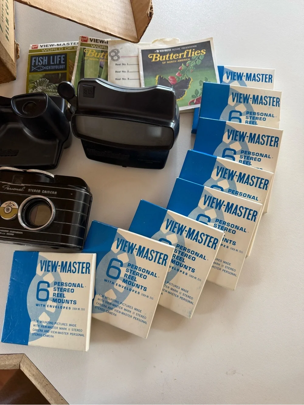 View-Master Personal Stereo Camera Complete Set w/ Film Cutter, Mounts & Manuals